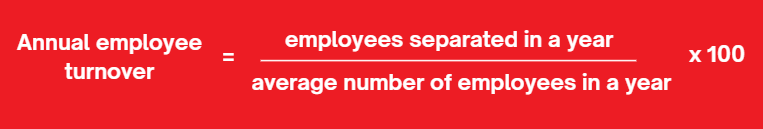 formula for annual employee turnover