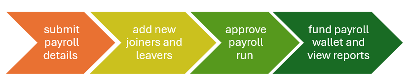 flow showing 4-step payroll process as part of HRD’s Remote review