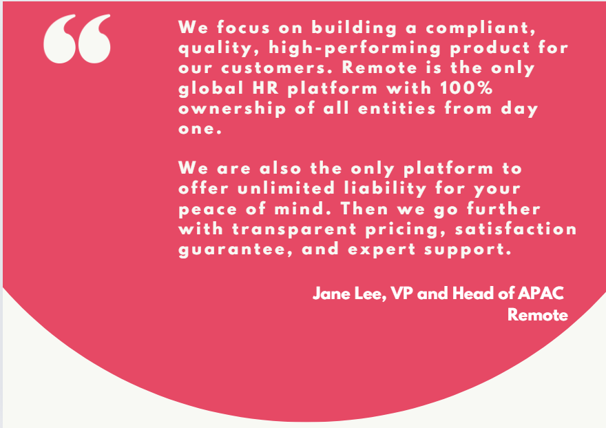 quote from Remote VP and Head of APAC