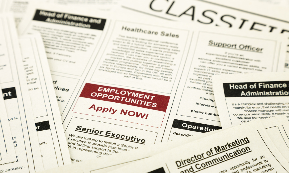 Job ads fall to lowest since March 2021