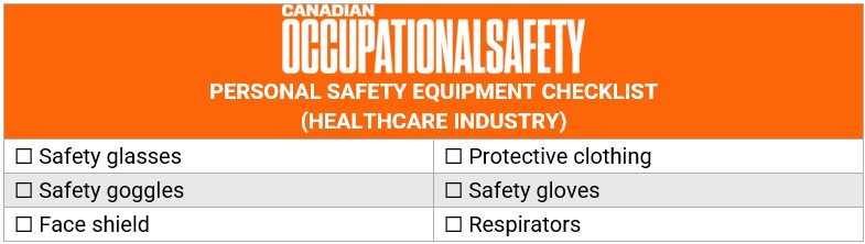 Personal safety equipment list – healthcare industry