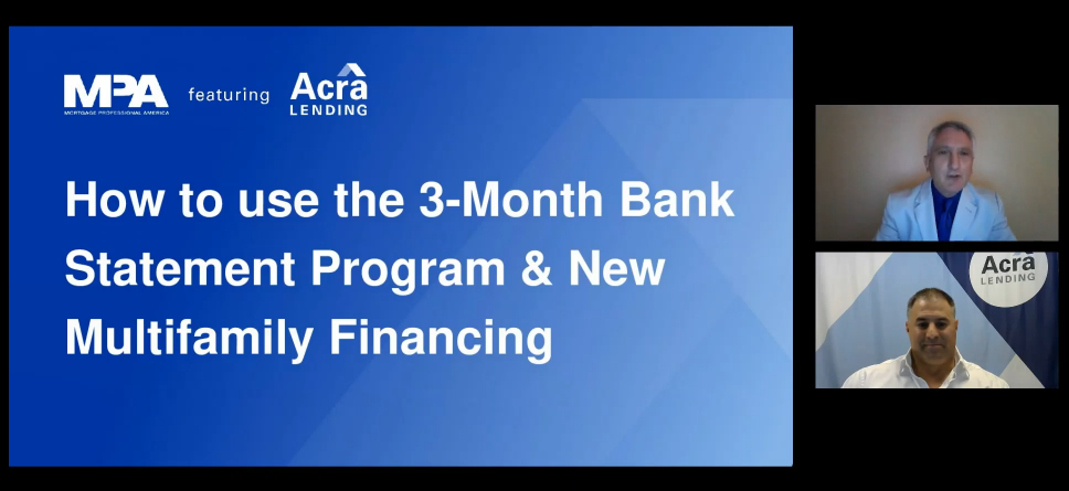 How to use the 3 month bank statement program and new multifamily financing
