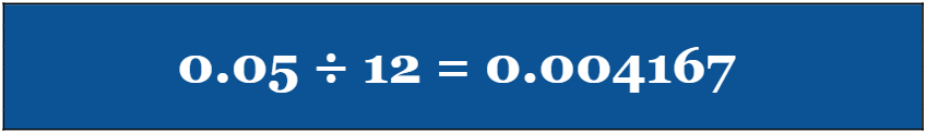 sample equation to get the monthly rate 