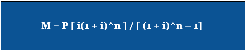 formula used for calculating one’s mortgage without using a mortgage calculator 
