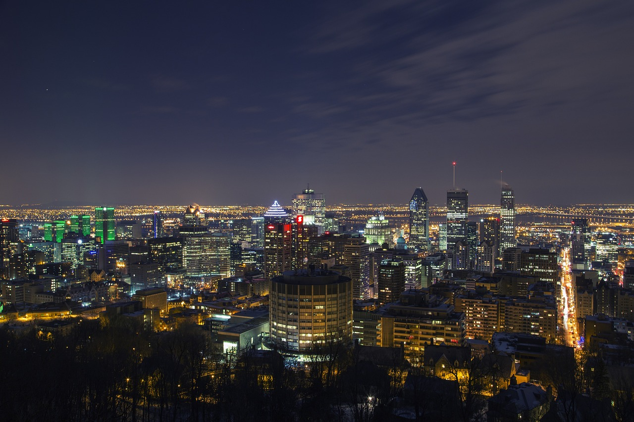 Montreal city at night