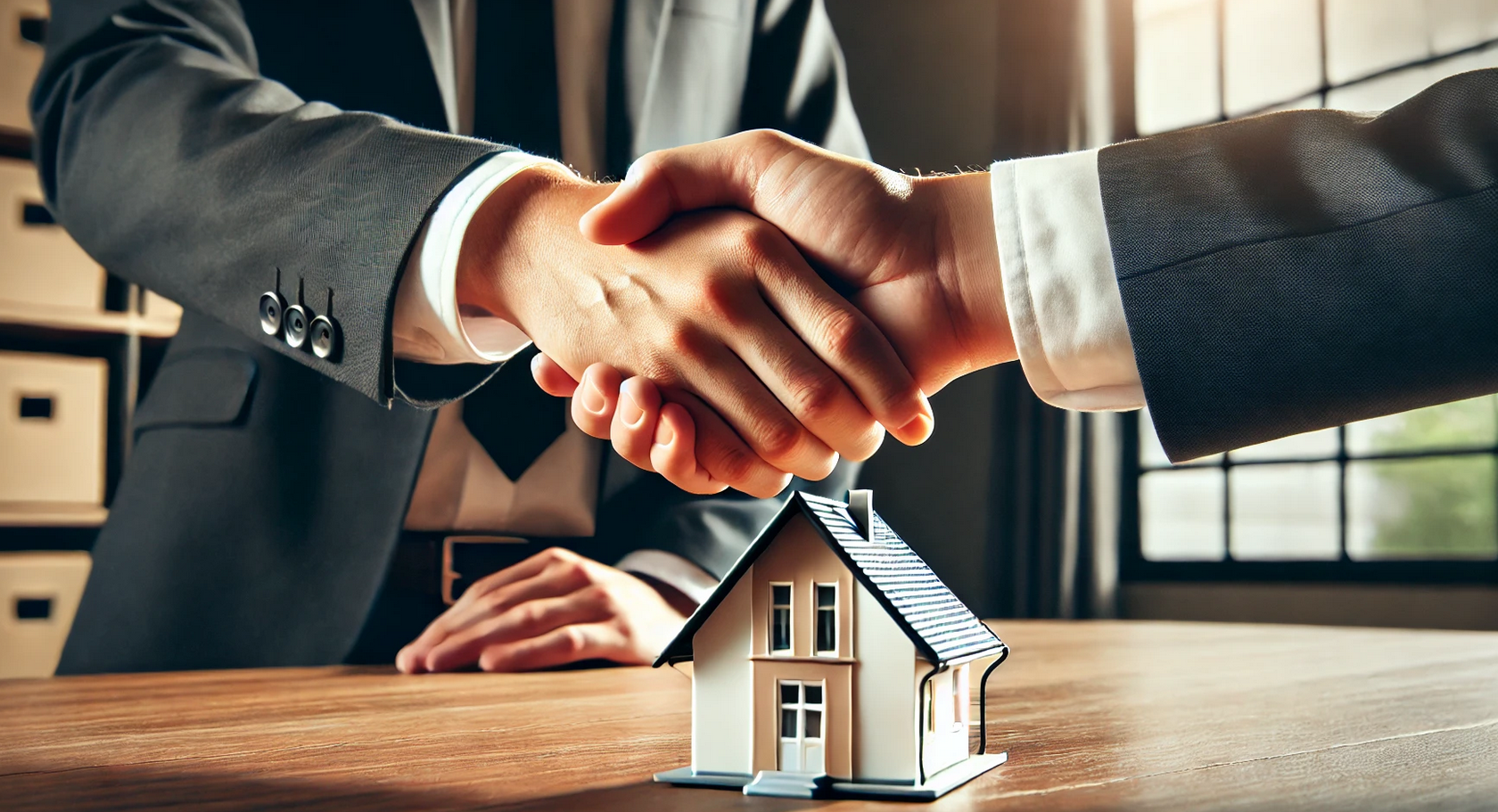 mortgage broker shaking hands with investment property client