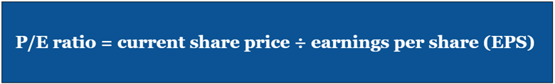  formula for getting the price to earnings ratio of a company