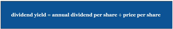  formula for getting the dividend yield of a company