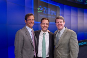 Zillow CEO Rascoff (C) with Co-founders Barton (L) and Frink (R)